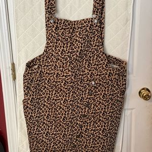 Cheetah print overall dress